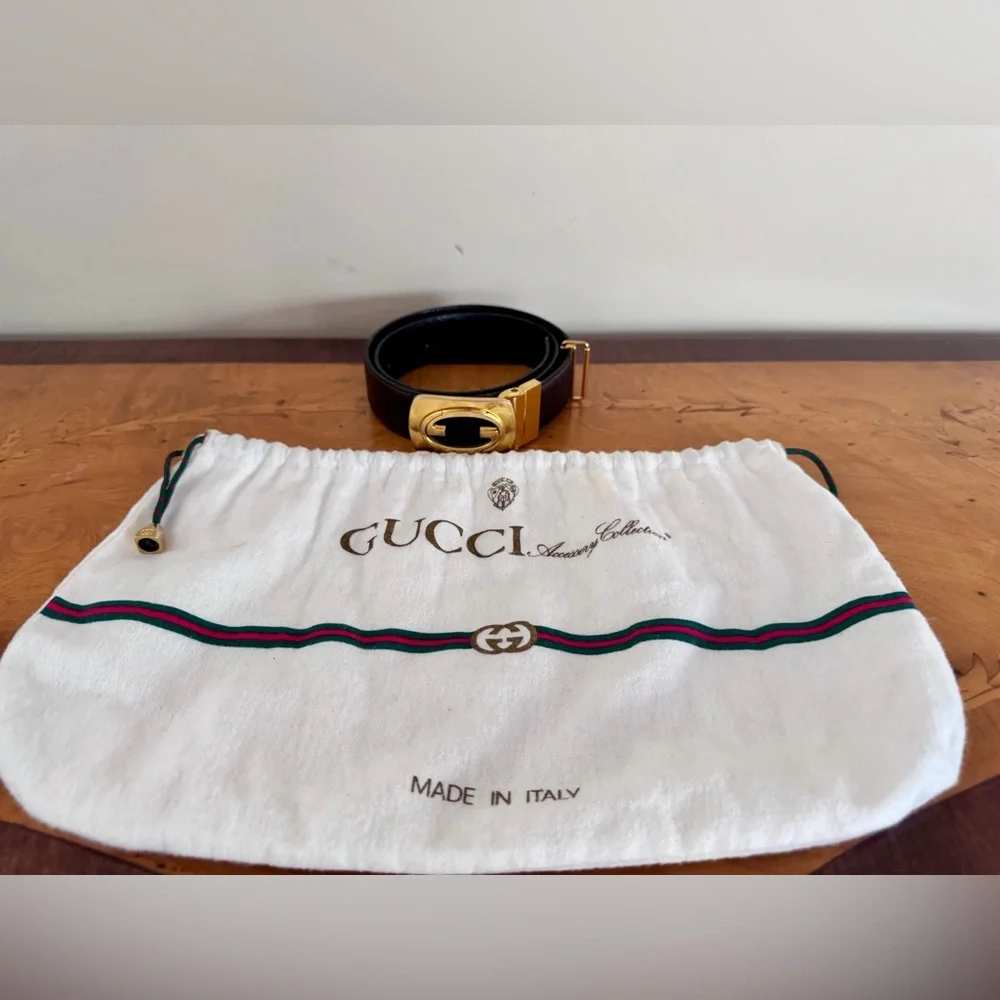 Authentic Gucci Brown Leather GG Buckle Belt | Made in Italy | Dust Bag - Picture 2 of 7
